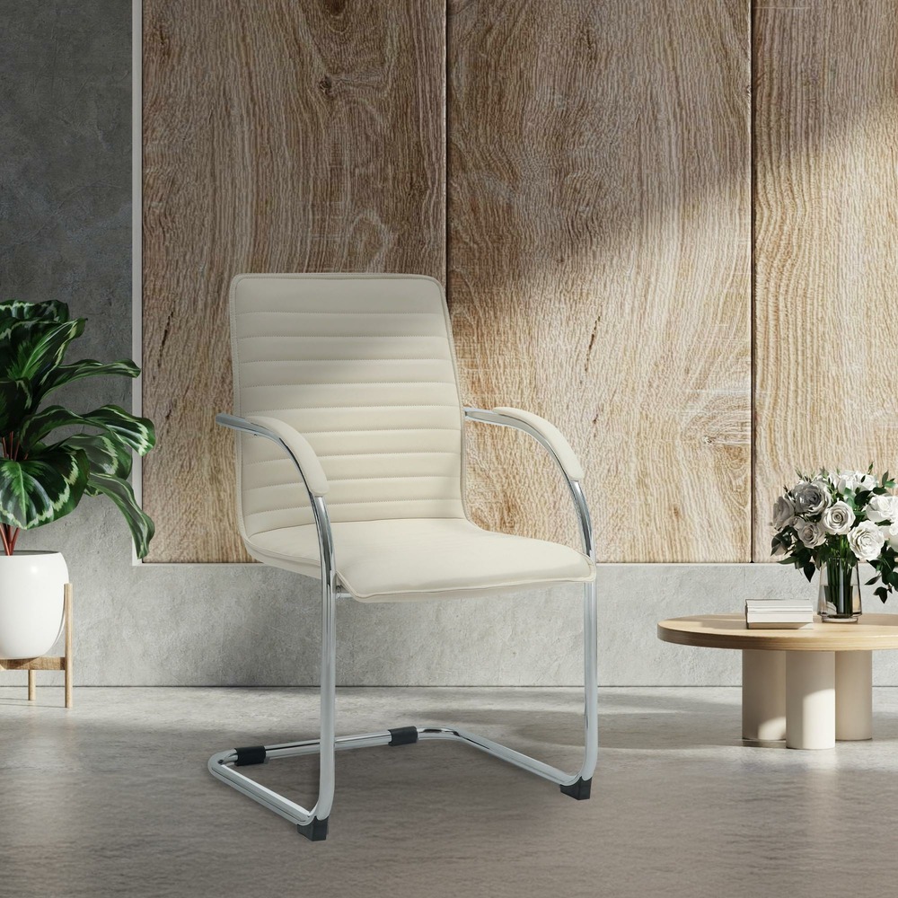 Chaise visiteur en cuir artificiel tira