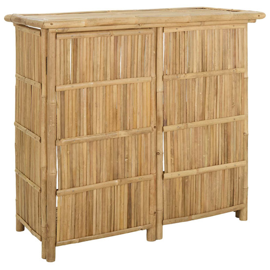 Table de bar extérieure naturel 115 x 55 x 105 cm bambou