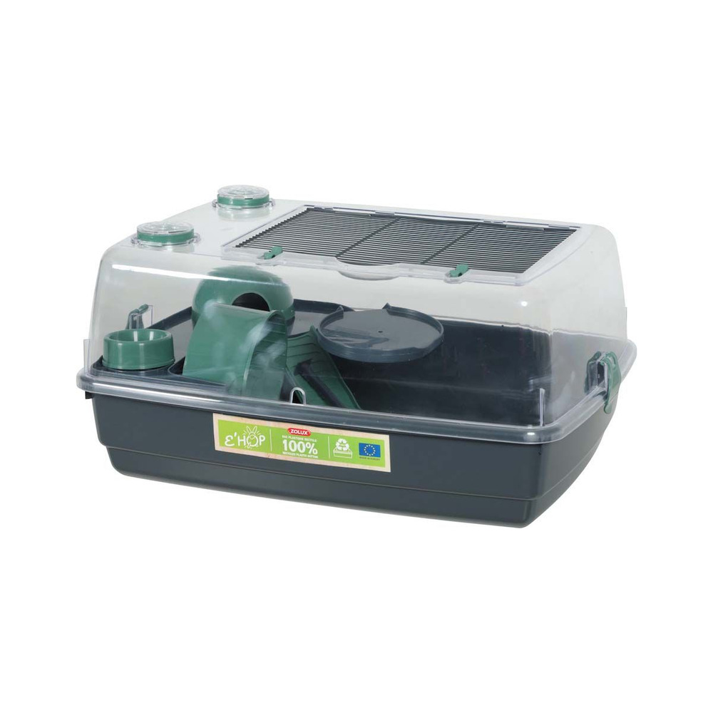Cage pour hamster en plastique recyclé ehop vert
