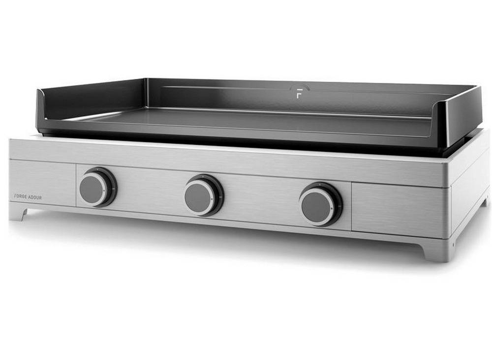 Plancha gaz 9000w plaque fonte émaillé 75. 5x41cm - modern g75i