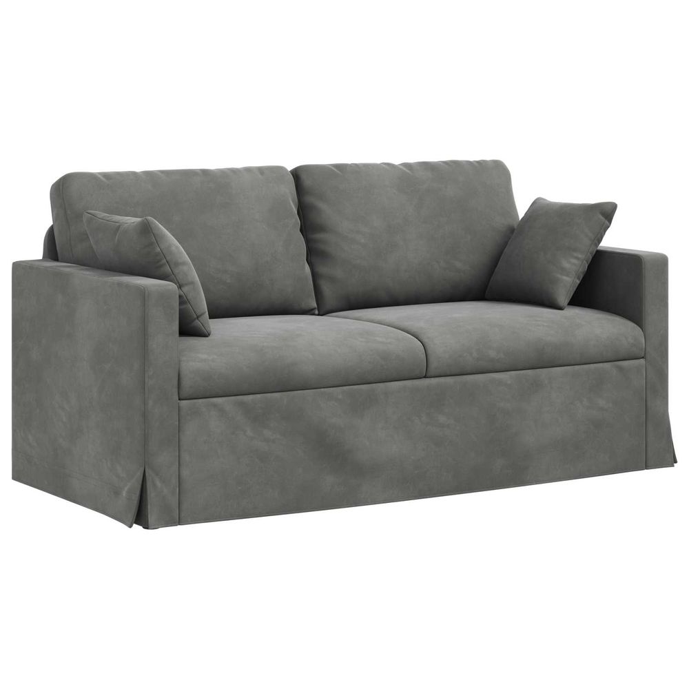 Canapé gris foncé 158 x 78 x 80 cm velours