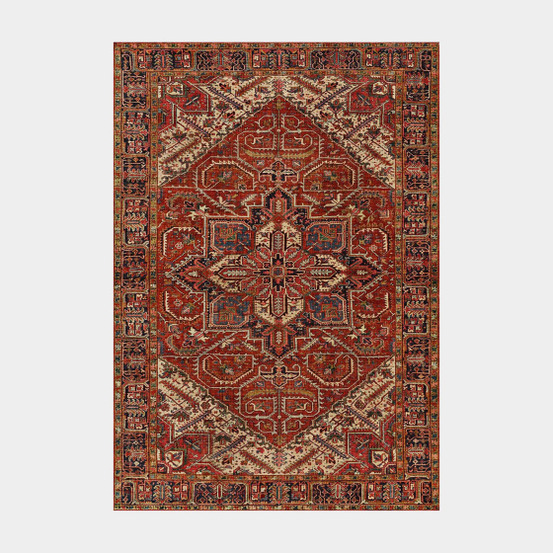 Tapis doux à motif oriental - mina - rouge - 120 x 160 cm