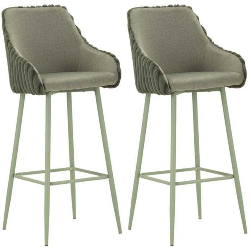 Fauteuil de bar en tissu et métal alaska (lot de 2) vert