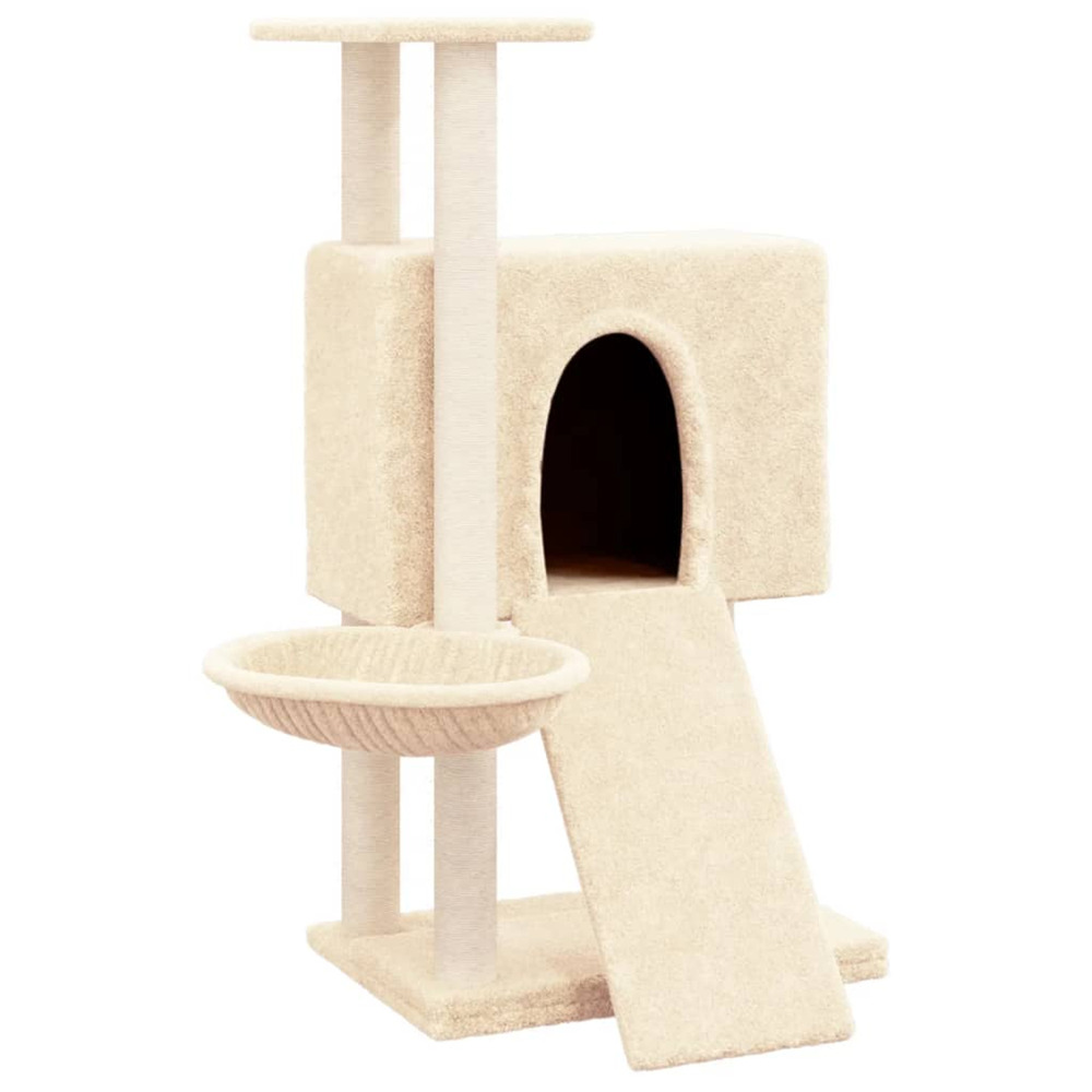 Arbre à chat avec griffoirs en sisal crème 96 cm