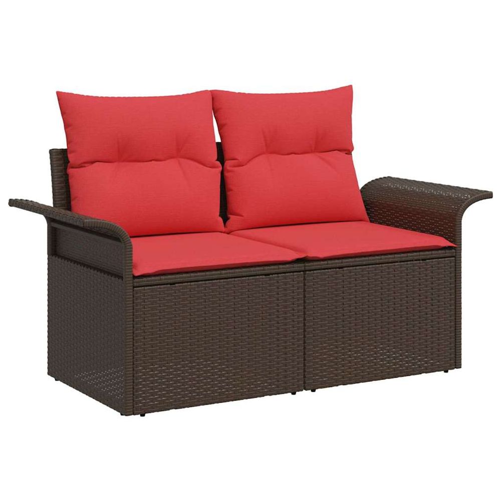 Ensemble de canapé de jardin 7 pc marron polyrotin