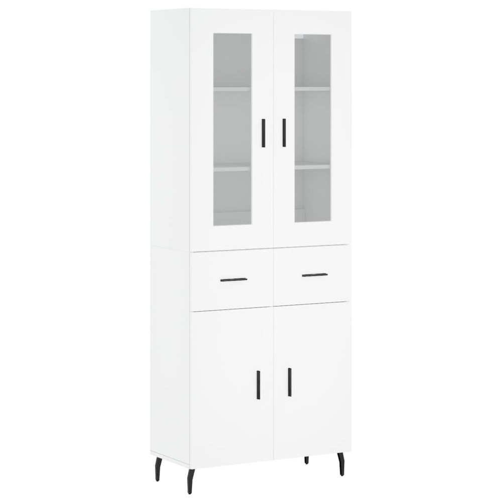 Buffet bahut commode armoire meuble de rangement organisateur cuisine salle de séjour salon haut 69,5 x 34 x 180 cm bois d'in