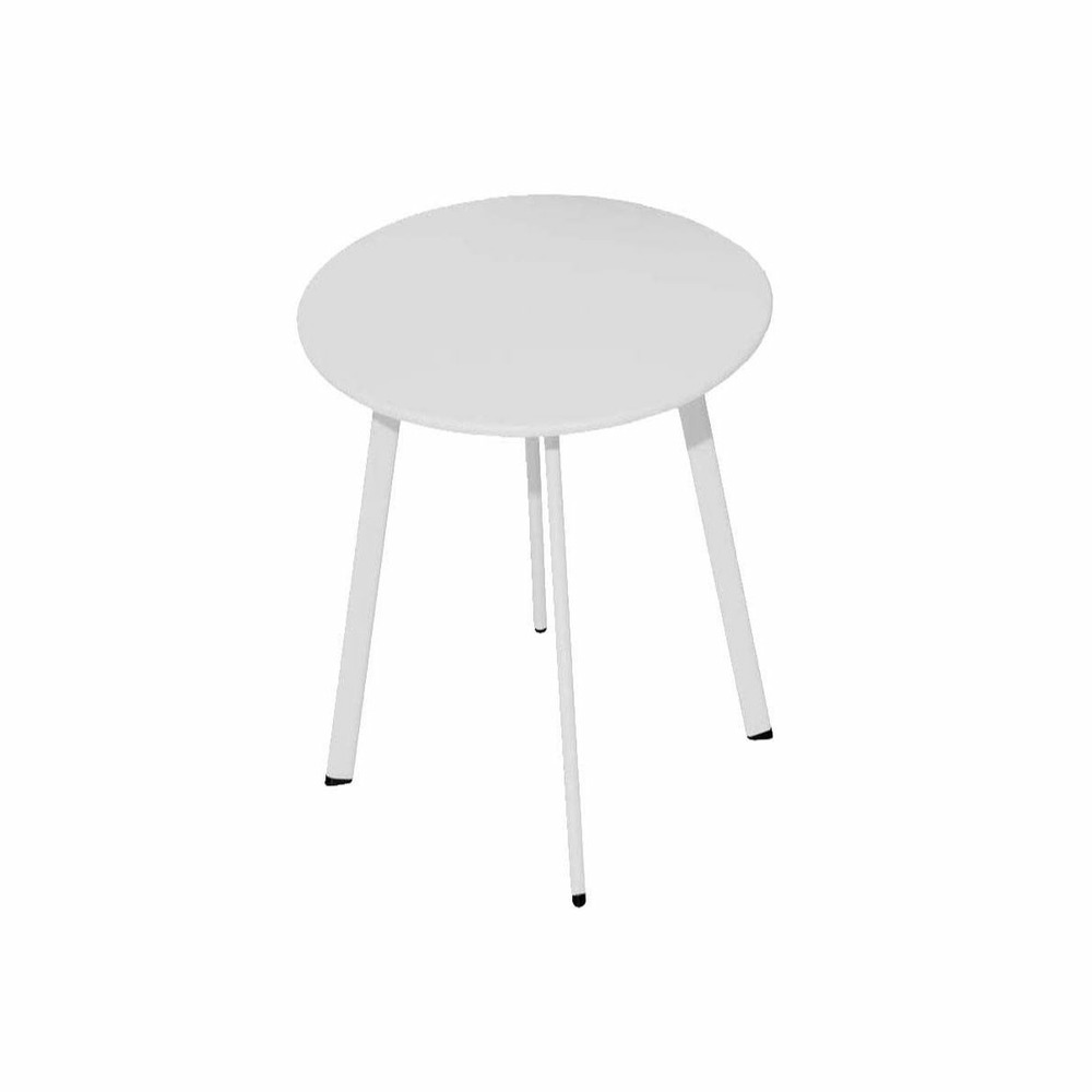 Table basse de jardin en acier massai 50 cm blanc
