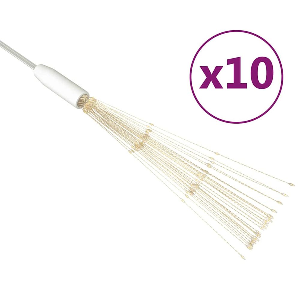 Feux d'artifice de noël d'extérieur 10 pcs blanc 20 cm 1400 led