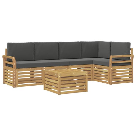 Ensemble de canapés d'extérieur 6 pc blanc et anthracite