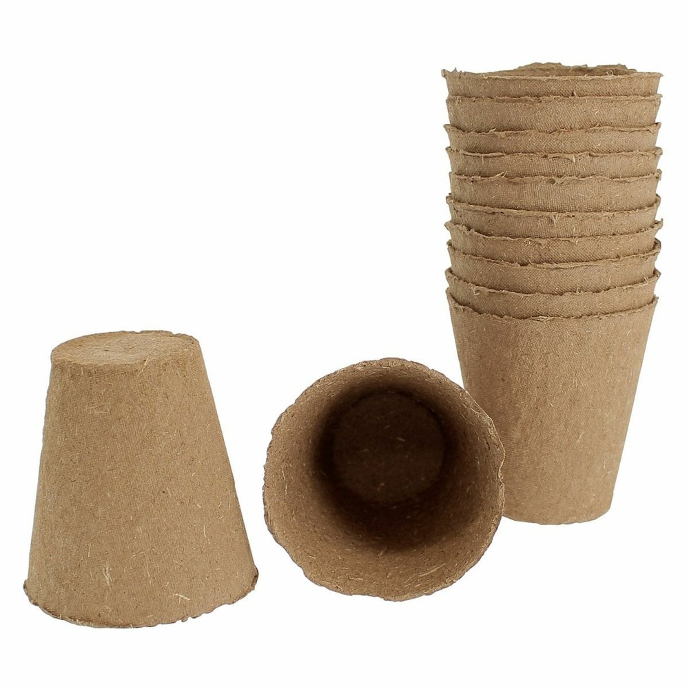 Lot de 12 godets en fibre de diamètre 8cm unitaire