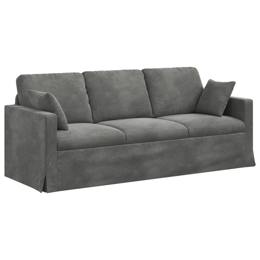 Canapé gris foncé 198 x 78 x 80 cm velours
