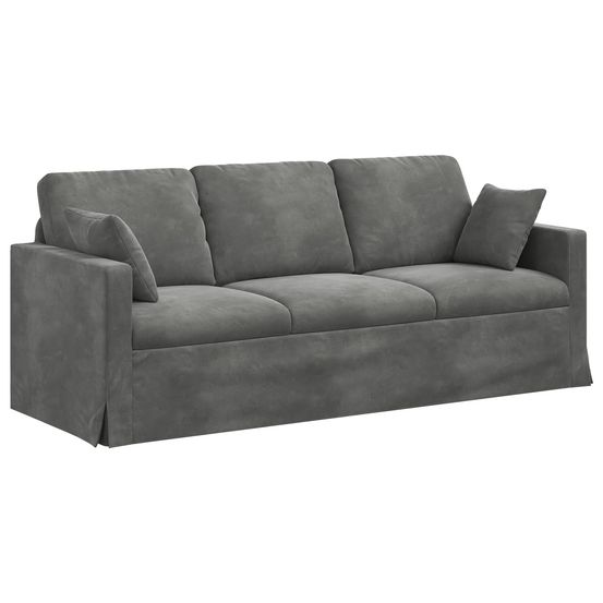 Canapé gris foncé 198 x 78 x 80 cm velours
