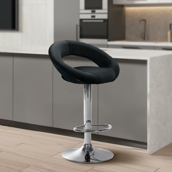 Tabouret de bar olinda velours chromé