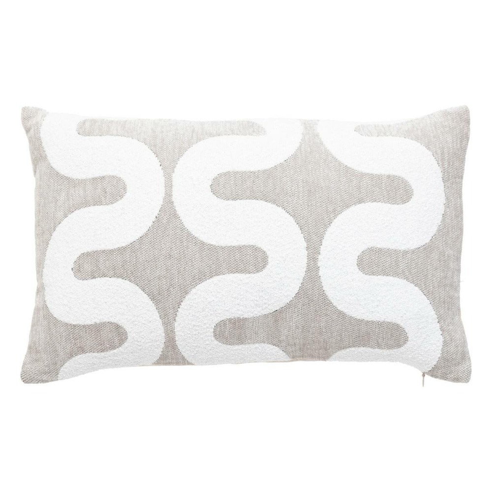 Housse de coussin jeni chenille beige lin 50x30cm