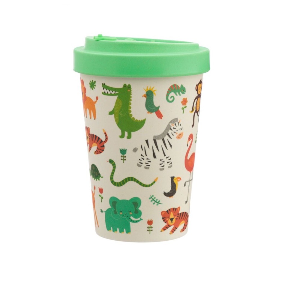 Mug de voyage ecologique en bambou zooniverse animaux