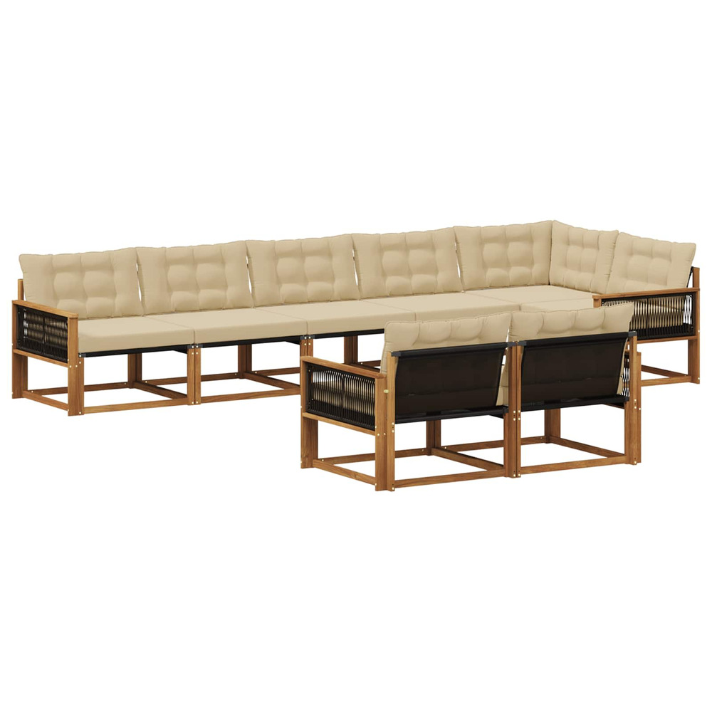 Ensemble de canapés d'extérieur 8 pcs naturel et beige
