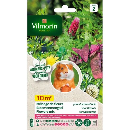 Sachet de graines mélanges de fleurs pour cochon d'inde 10m²