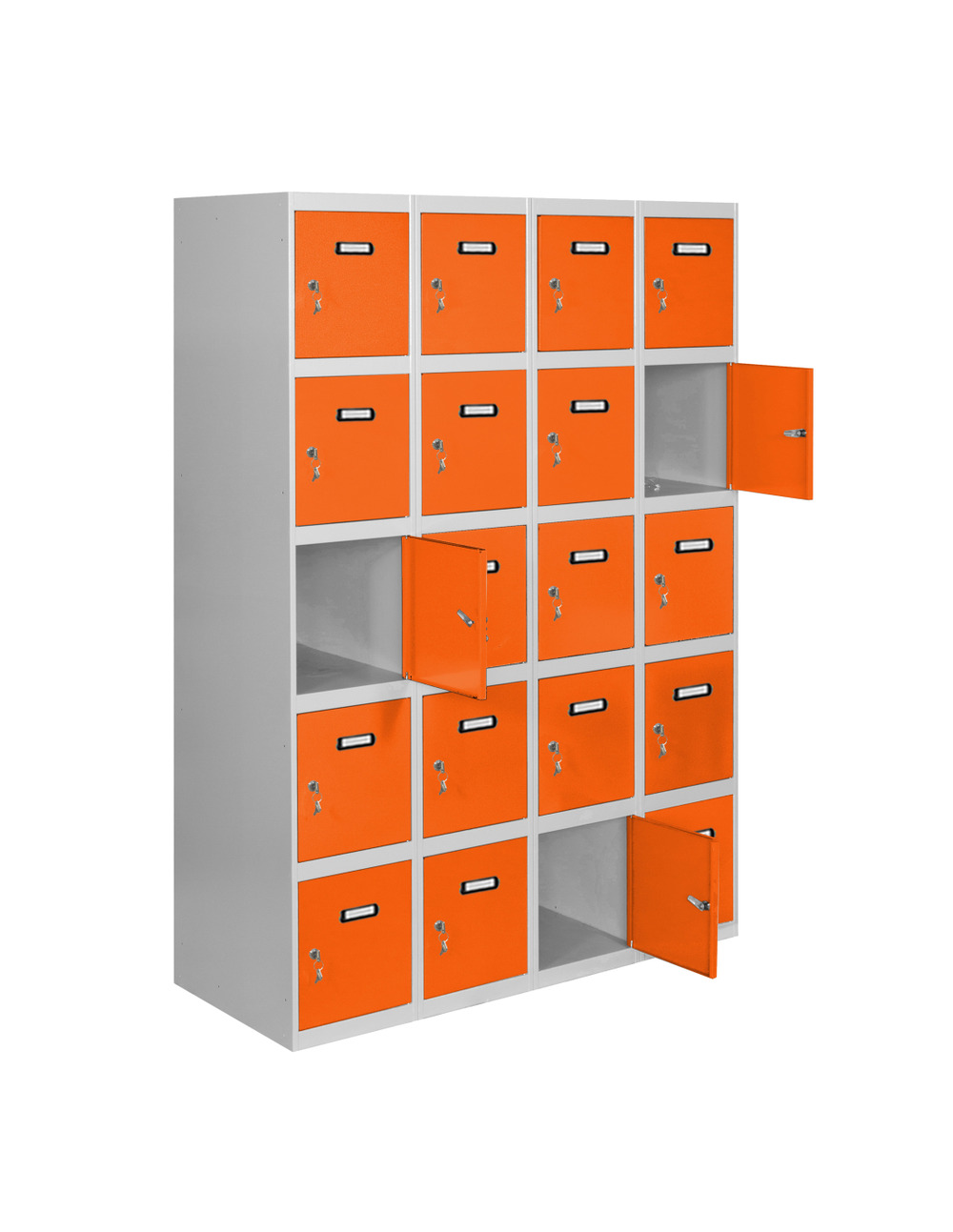 Casier-armoire simonlocker desm. 5 portes 4/20 300 (1200) gr/oran gris/orange 1800x1200x500 - simonrack