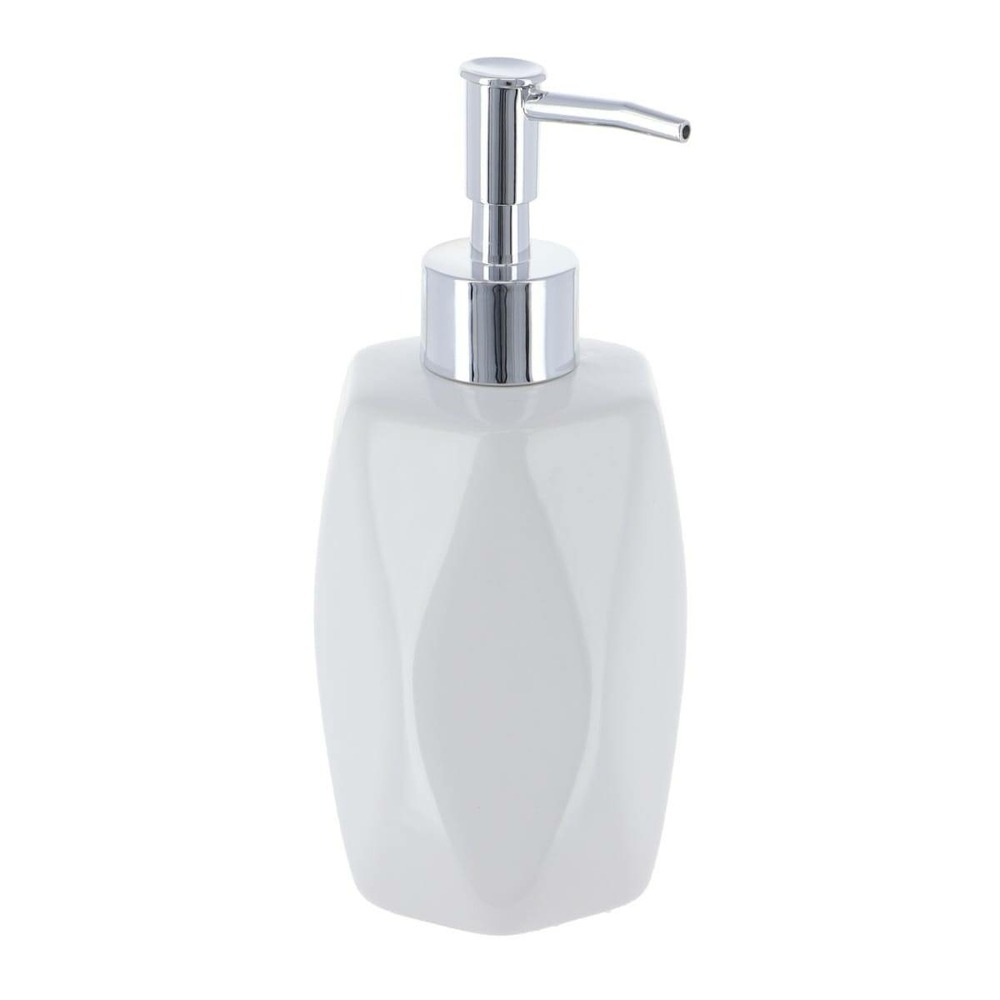 Distributeur a savon gres forme losange 330 ml - blanc