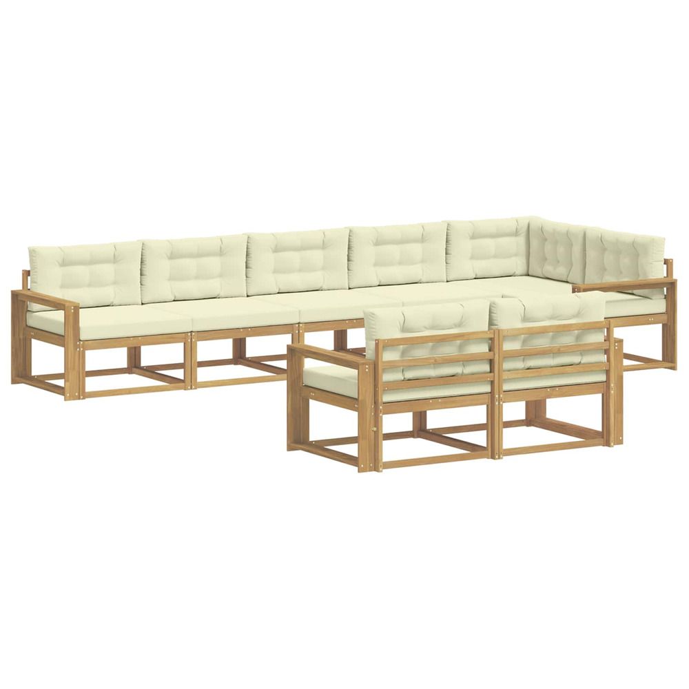 Ensemble de canapés d'extérieur 6 pc blanc et crème polyester