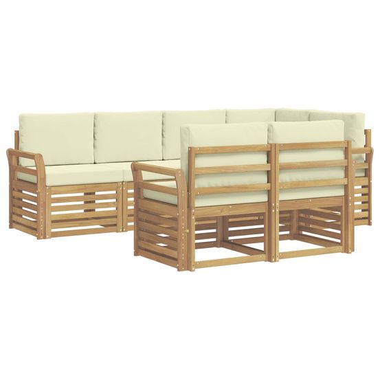 Ensemble de canapés d'extérieur 7 pc blanc et crème polyester