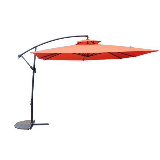 Parasol déporté carré terracotta capri