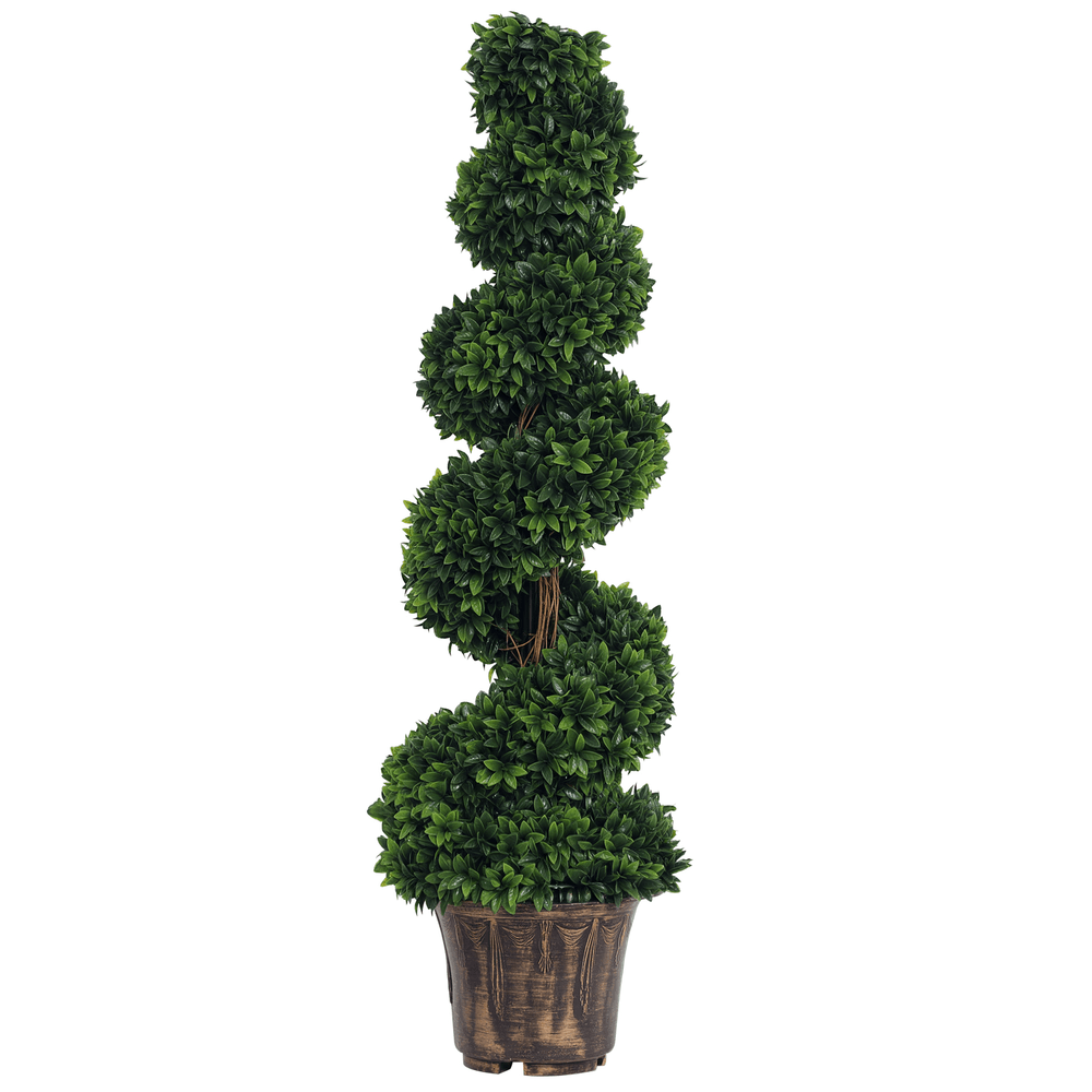 Plante artificielle buis spirale pe intérieur extérieur base lestée 120cm vert