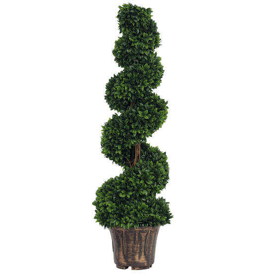 Plante artificielle buis spirale pe intérieur extérieur base lestée 120cm vert