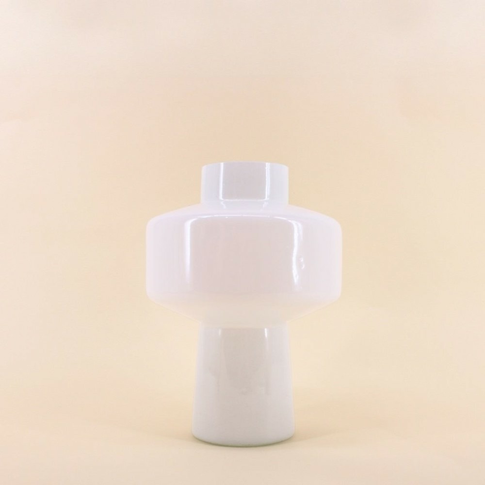 Vase géométrique en verre opaque, h27cm