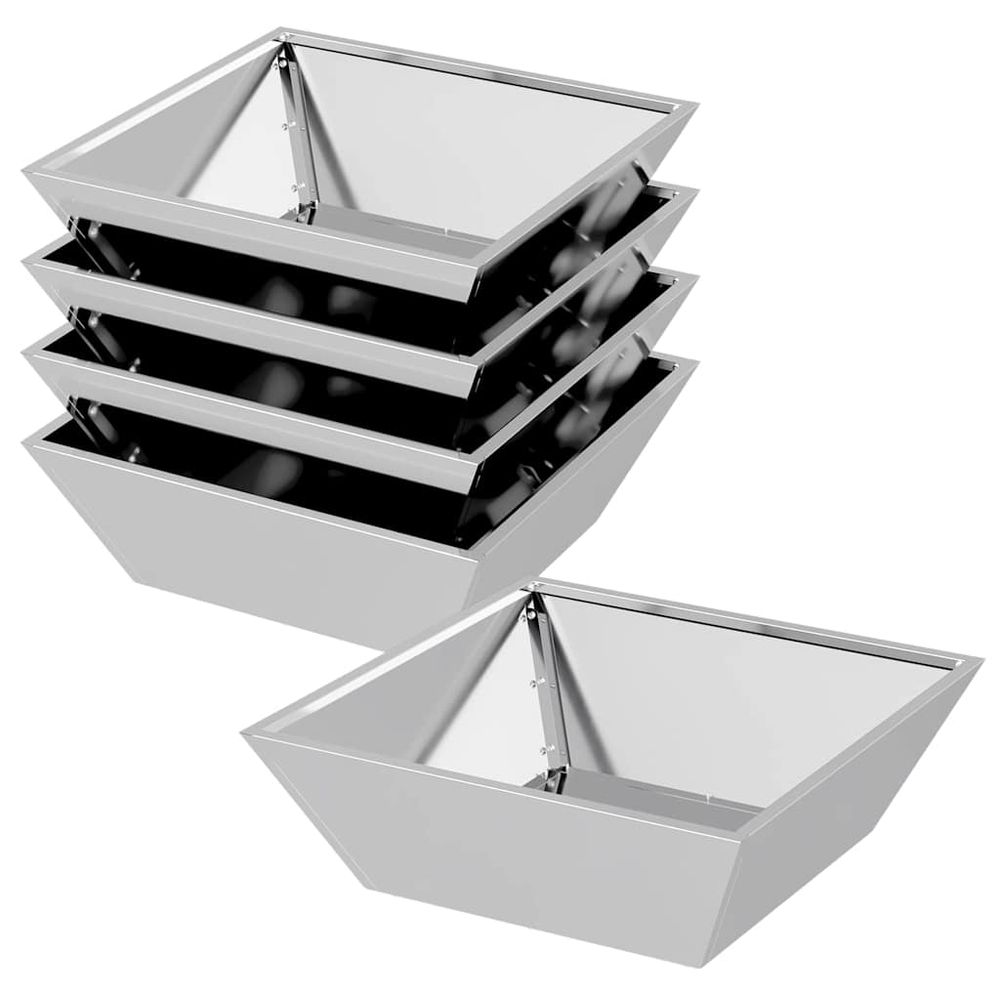 Cache-pot de jardin 5 pc argenté 50 x 50 x 15 cm