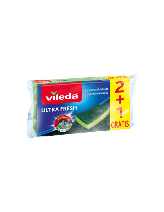 Grattoir ultrafresh avec éponge 2+1 antibactérien 164001 vileda
