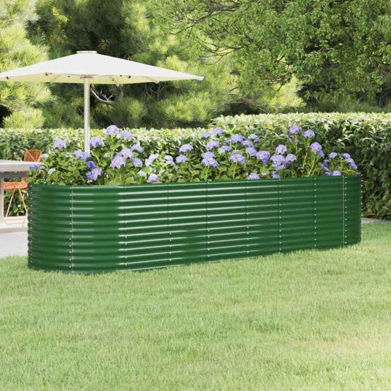 Carré potager xxl acier galvanisé jardin vert 322x100x68 cm