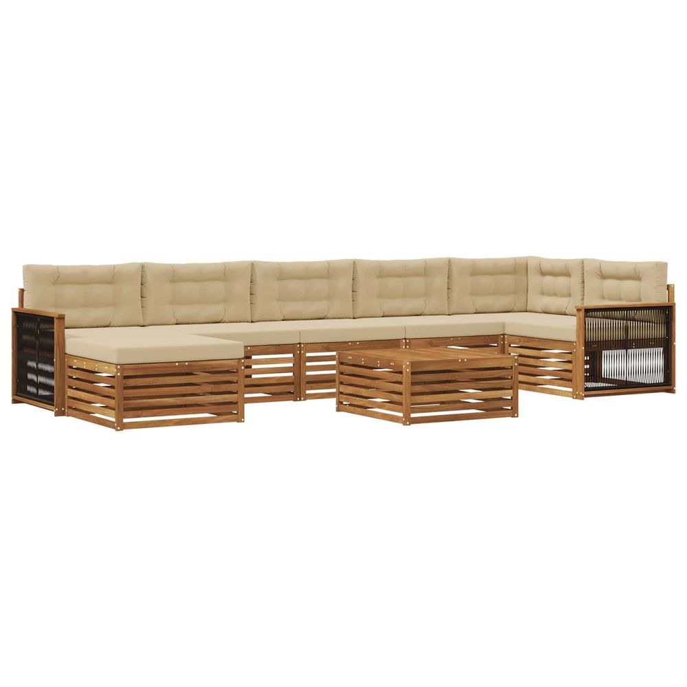 Ensemble de canapés d'extérieur 8 pc naturel et beige