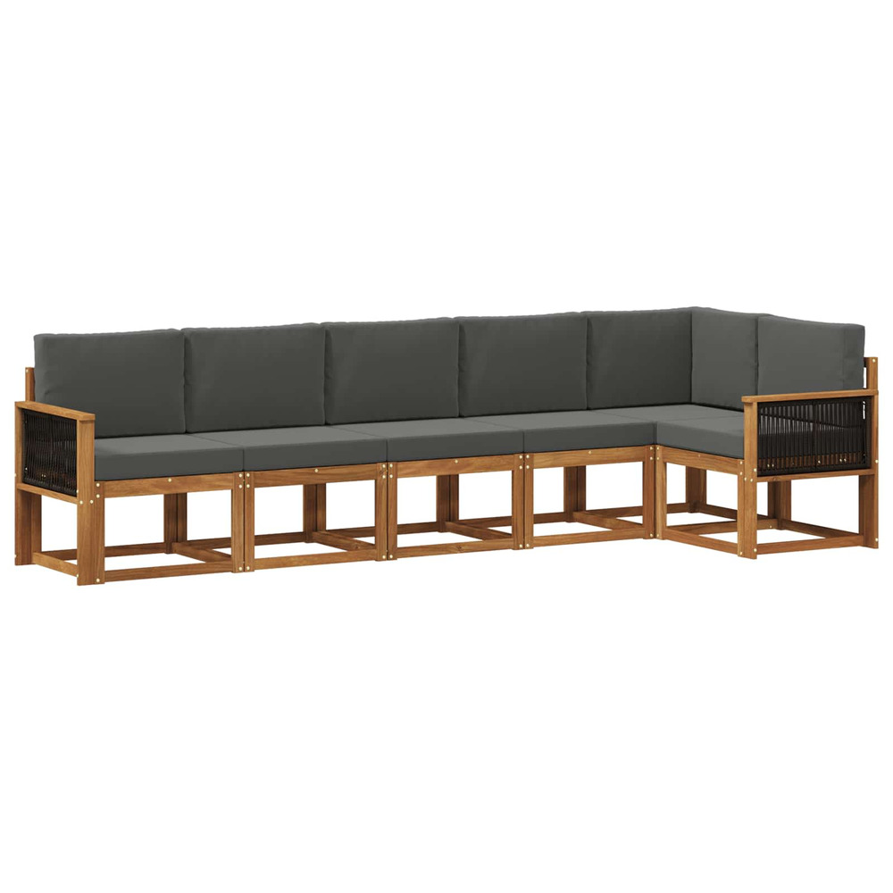 Ensemble de canapés d'extérieur 6 pcs naturel et anthracite