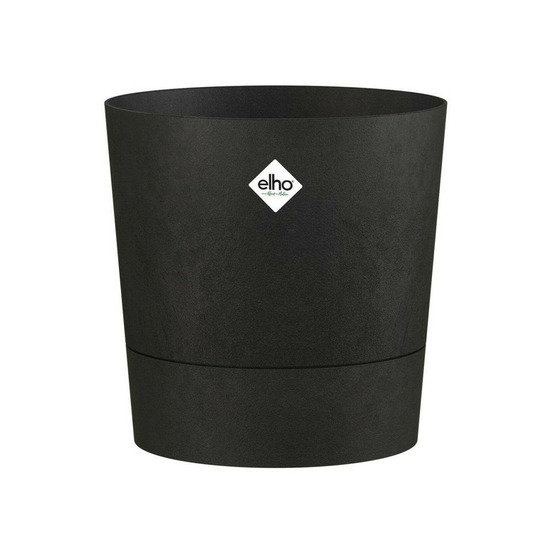 Pot de fleur rond - elho - foss rond 43 - 39 l - ø 43 x h 43 cm - noir - extérieur