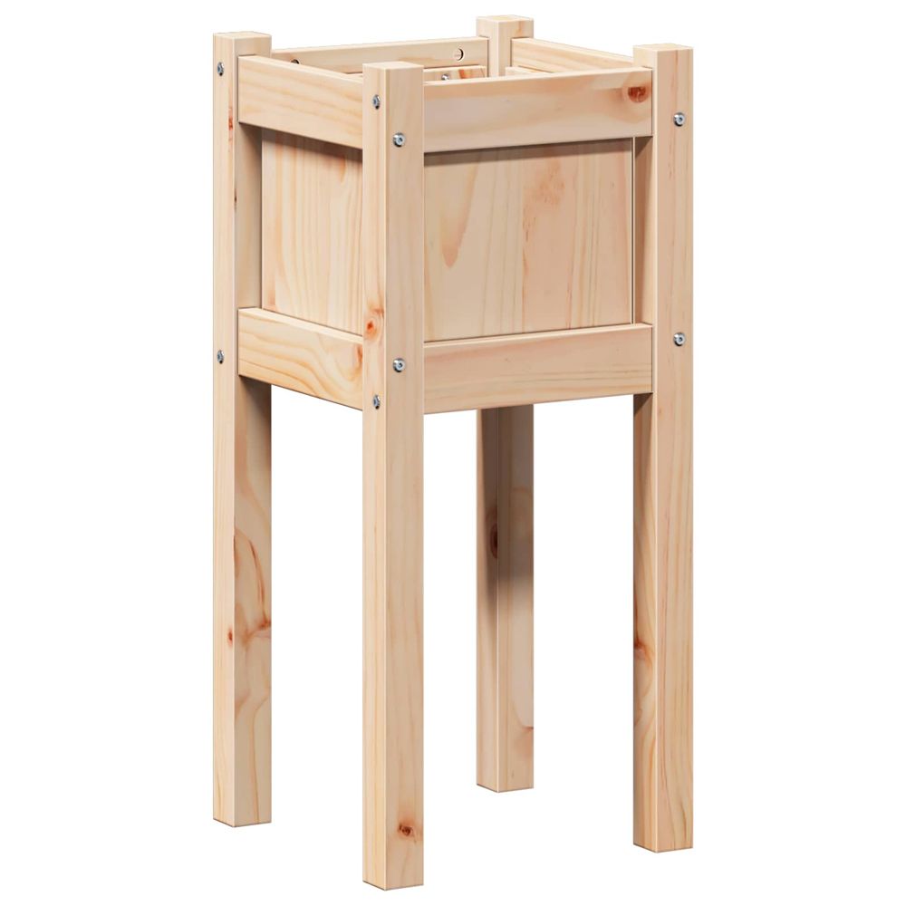 Cache-pot de jardin nature 31 x 31 x 70 cm bois de pin massif