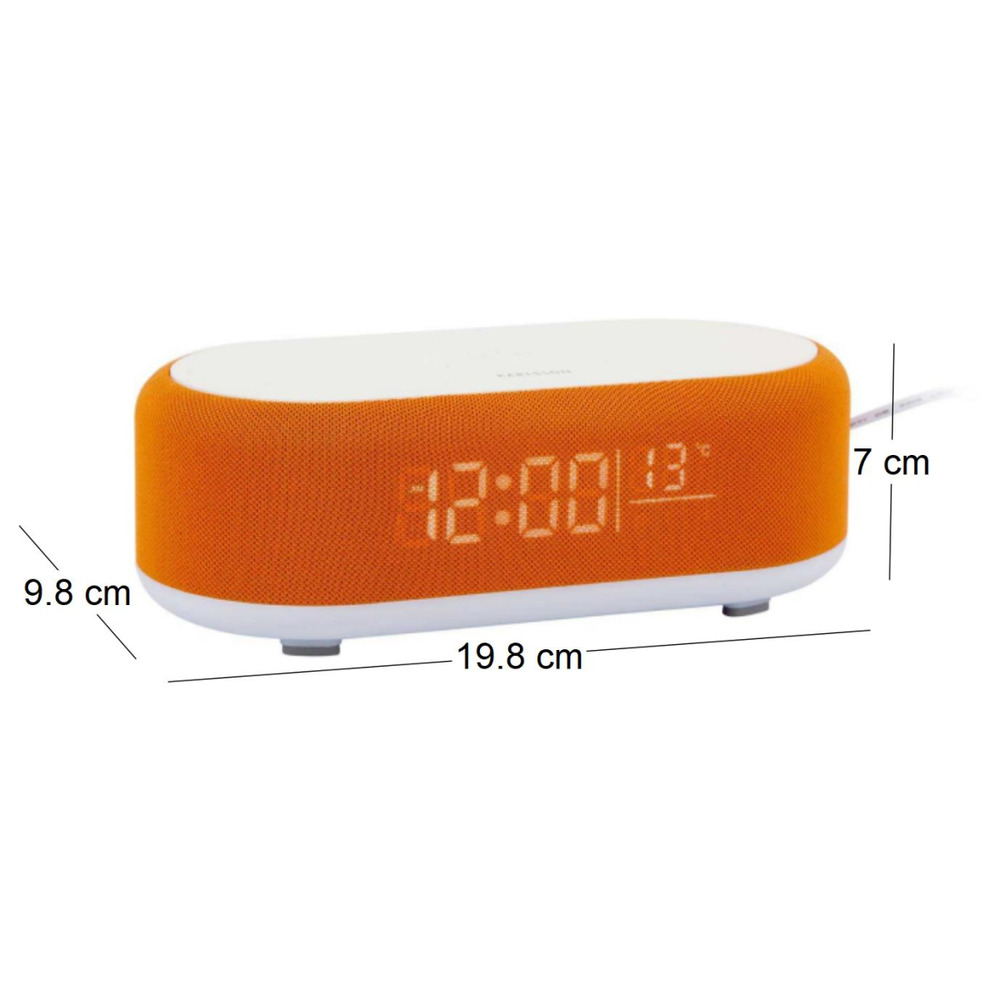 Reveil avec chargeur induction et enceinte bluetooth vogue orange