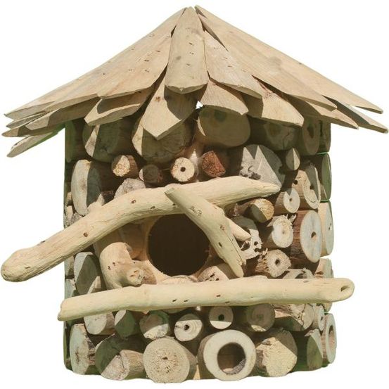 Nichoir demi-rond en bois d'albésia à accorcher