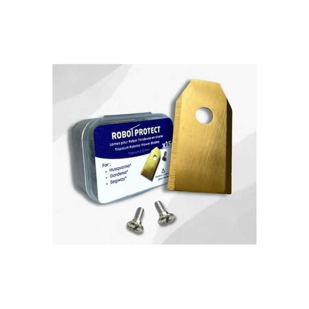 15 lames robot tondeuse en titane - compatibles kress, worx et einhell