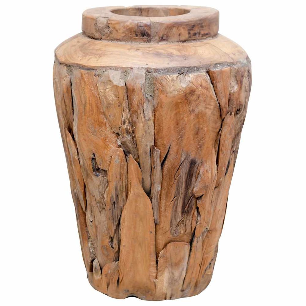 Vase de décoration 40 x 60 cm bois de teck solide