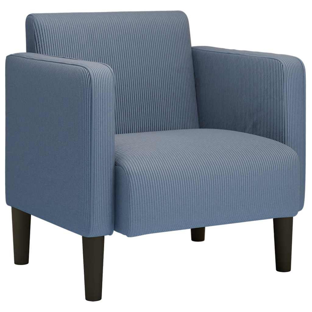 Canapé-chaise accoudoirs bleu 54 cm tissu velours côtelé