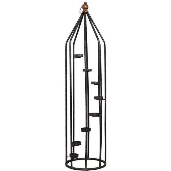 Colonne bougeoir en fer 8 bougies