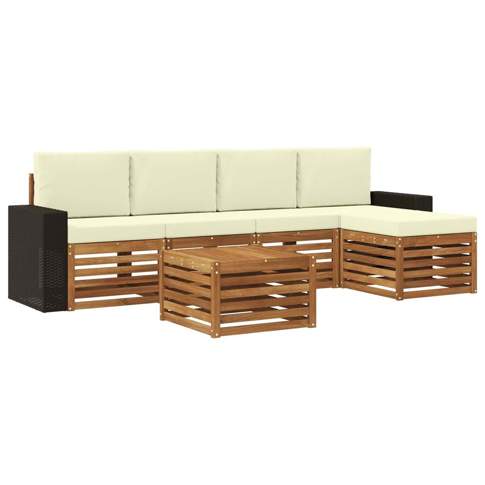 Ensemble de canapés d'extérieur 6 pc naturel et crème