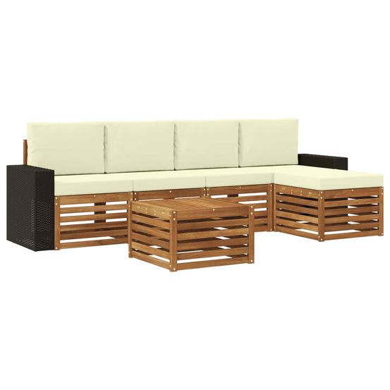 Ensemble de canapés d'extérieur 6 pc naturel et crème