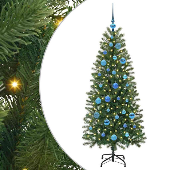 Sapin de noël artificiel avec 150 led vert 150 cm pe et pvc