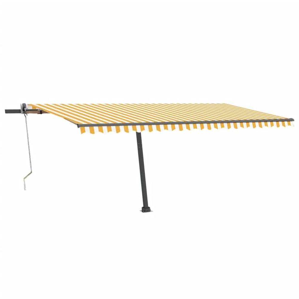 Auvent automatique capteur de vent/led 500x300cm jaune et blanc