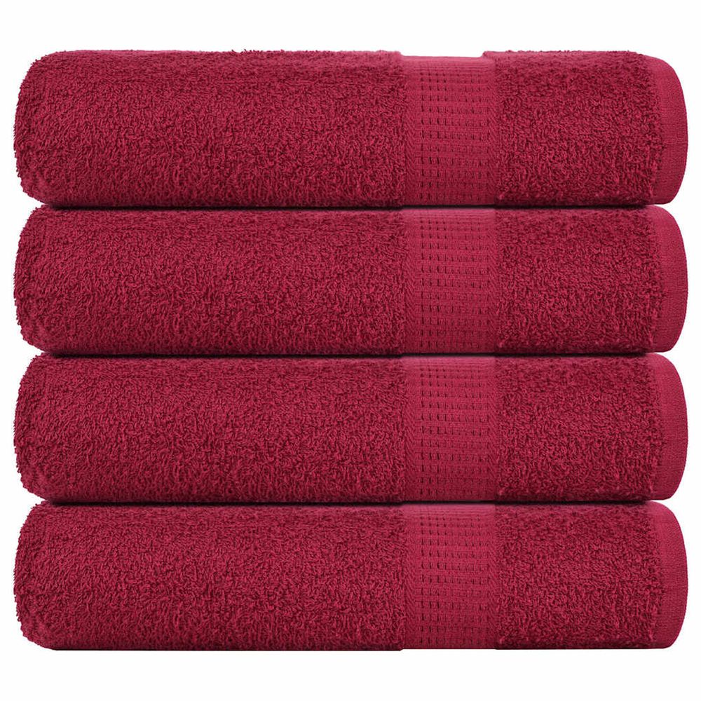 Serviettes de douche frogn 4 pcs bordeaux 70x140cm 360 g/m²