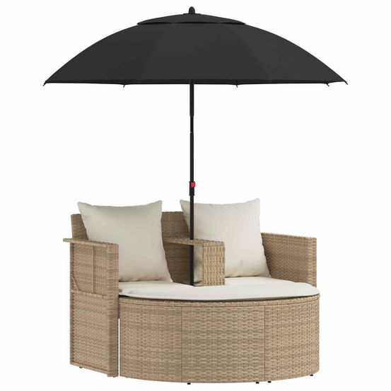 Canapé de jardin 8 pc polyrotin beige et blanc crème