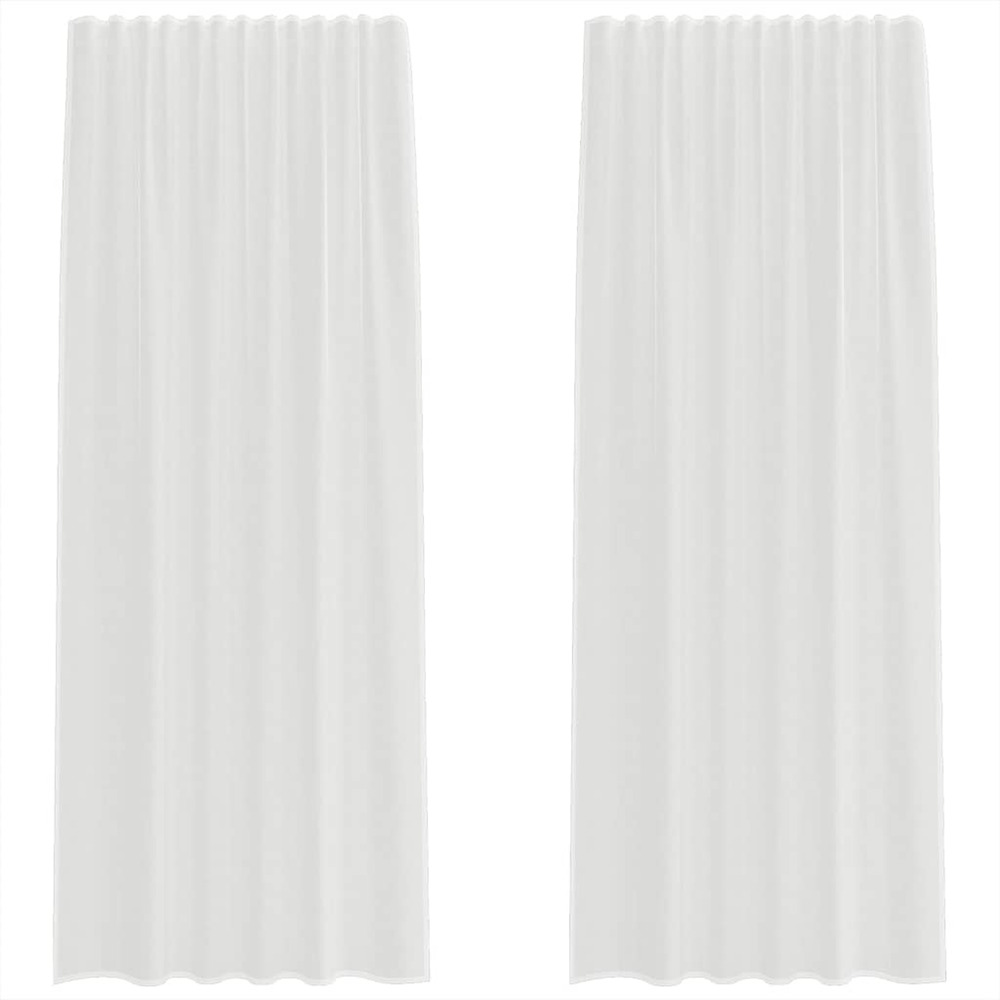 Rideaux en voile avec passe-tringles 2 pcs blanc