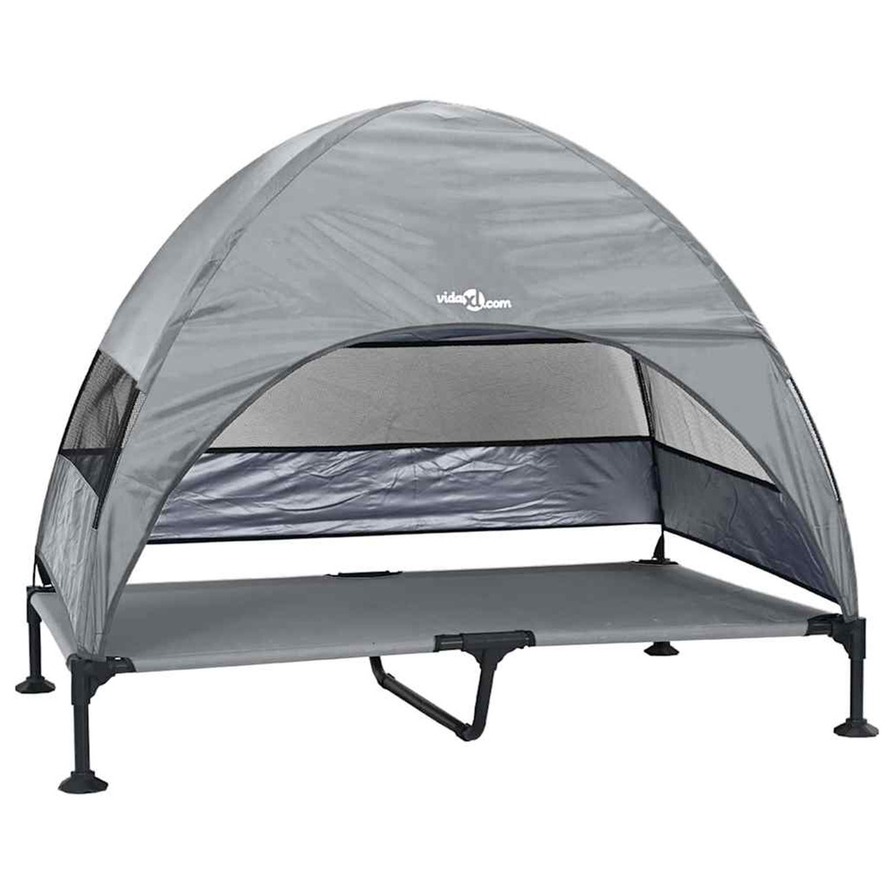 Lit surélevé pour chien gris clair 127 x 81 x 108 cm